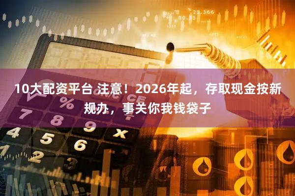 10大配资平台 注意！2026年起，存取现金按新规办，事关你我钱袋子